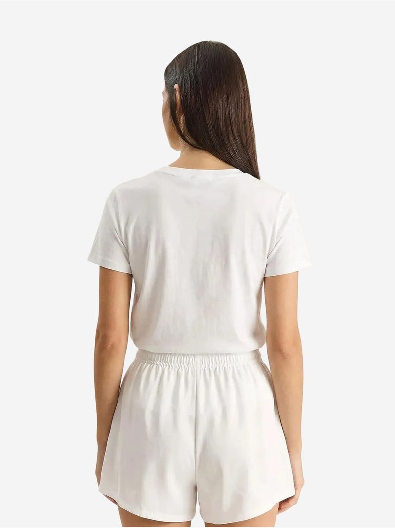 T-shirt de gola redonda bordada lucci Branco - Kiabi