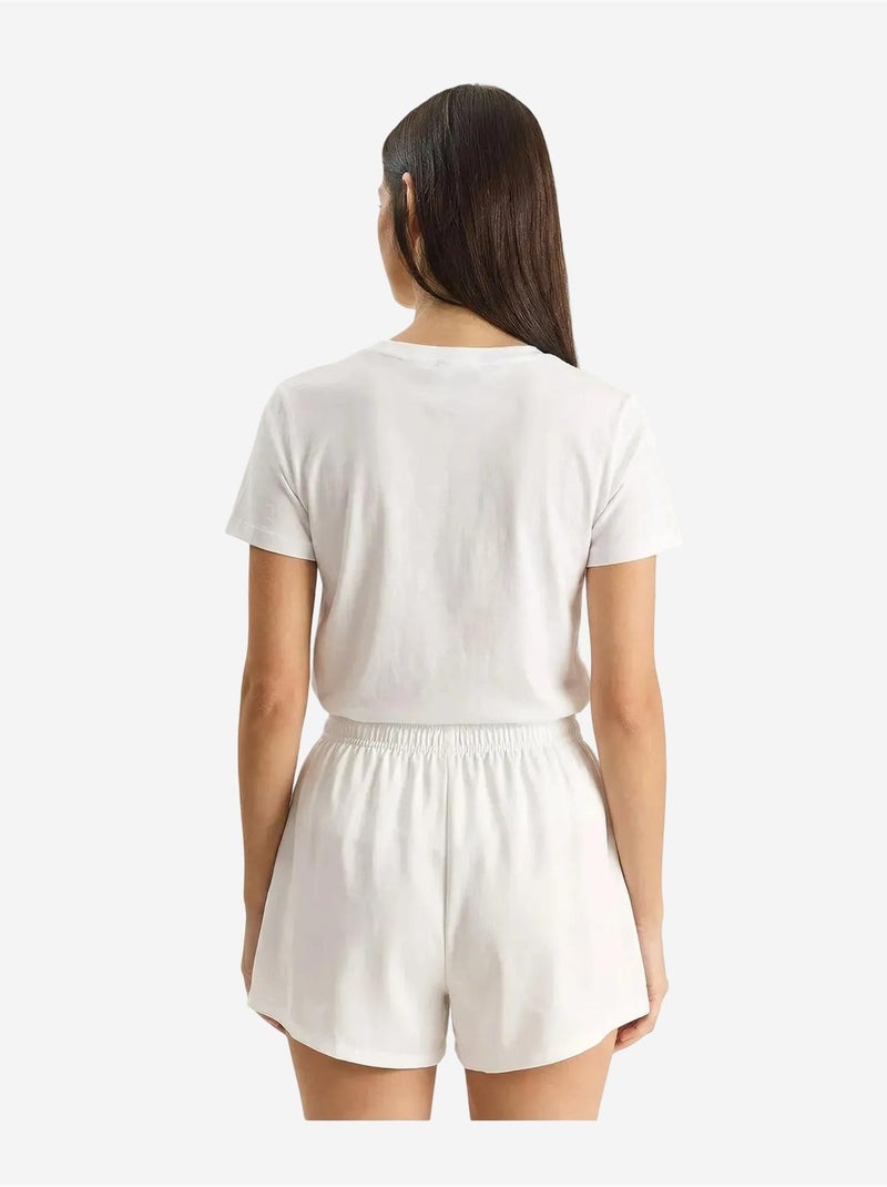 T-shirt de gola redonda bordada lucci Branco - Kiabi