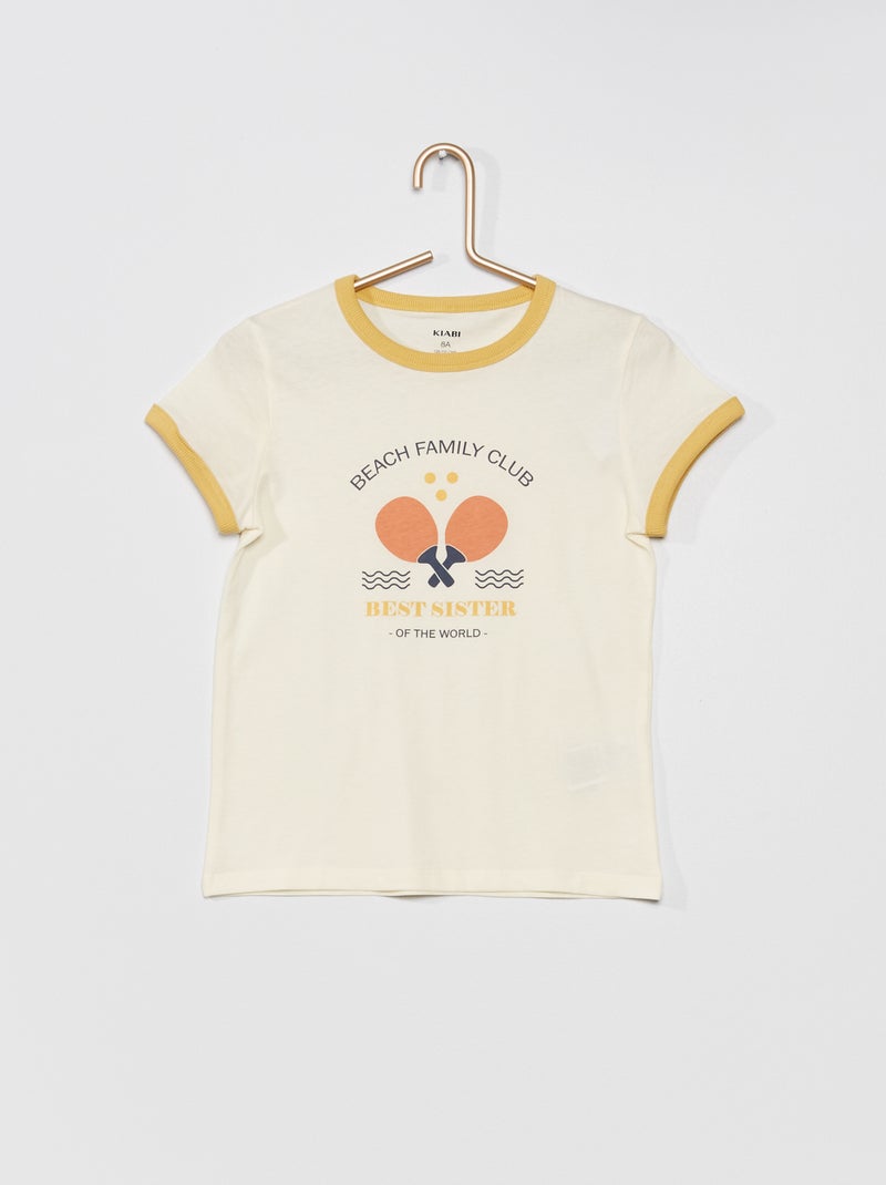 T-shirt de gola redonda BRANCO - Kiabi