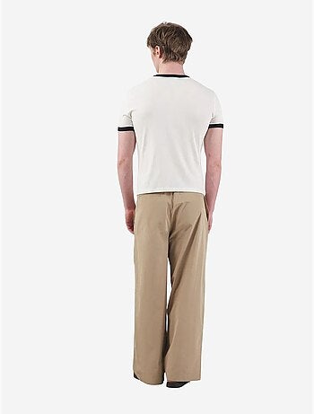 T-shirt de gola redonda color block com debrum em contraste giesto