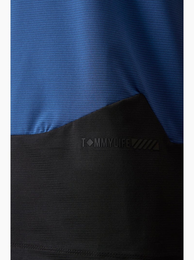 T-shirt de gola redonda color block tommy Azul-Preto - Kiabi