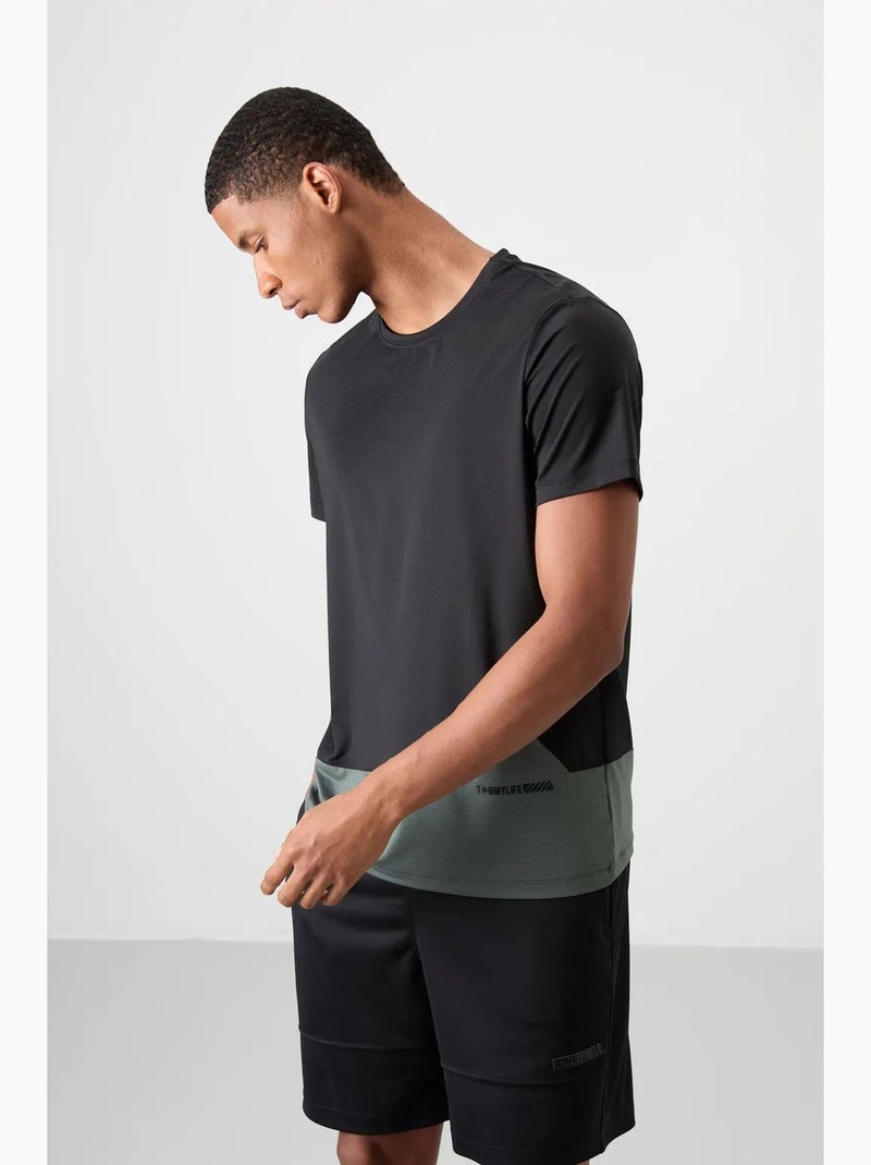 T-shirt de gola redonda color block tommy Preto Verde - Kiabi
