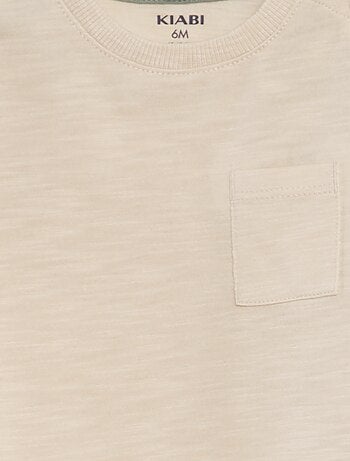T-shirt de gola redonda com bolso