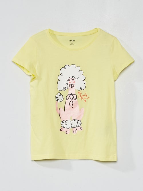 T-shirt de gola redonda com estampado de fantasia - Kiabi