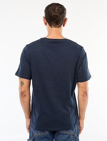 T-shirt de gola redonda com estampado em algodão