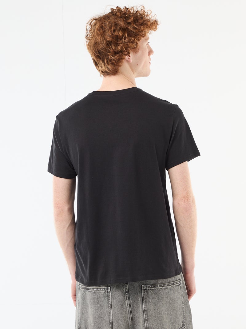 T-shirt de gola redonda com estampado em algodão Branco - Kiabi