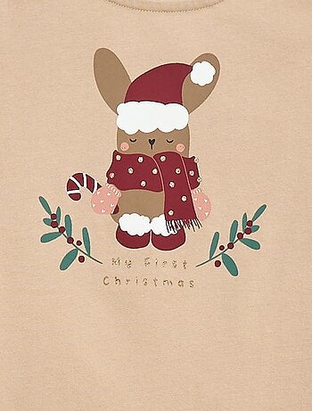 T-shirt de gola redonda com estampado 'Natal'