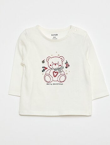 T-shirt de gola redonda com estampado 'Natal'