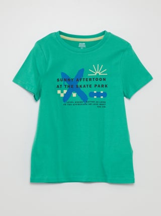 T-shirt de gola redonda com estampado