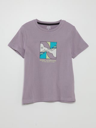 T-shirt de gola redonda com estampado
