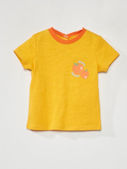 T-shirt de gola redonda com manga curta - Kiabi