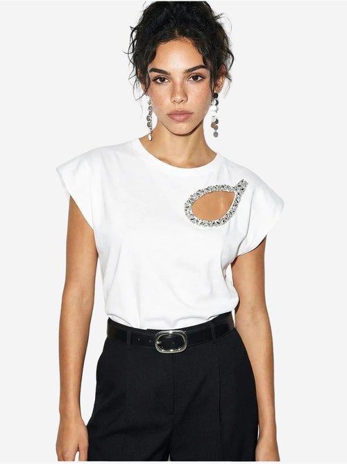 T-shirt de gola redonda com recorte lucci - Kiabi T-shirt de gola redonda com recorte lucci - Kiabi