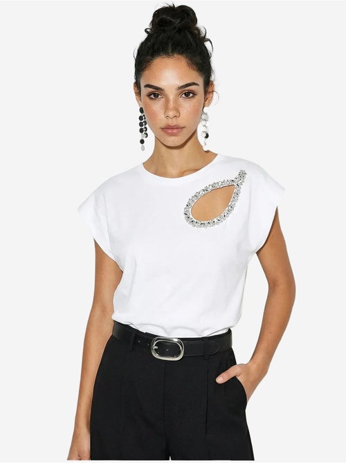 T-shirt de gola redonda com recorte lucci - Kiabi T-shirt de gola redonda com recorte lucci - Kiabi