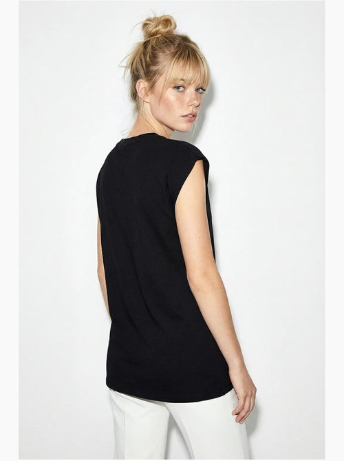 T-shirt de gola redonda com recorte lucci - Kiabi