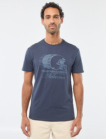 T-shirt de gola redonda e manga curta com estampado