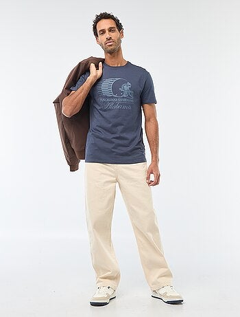 T-shirt de gola redonda e manga curta com estampado