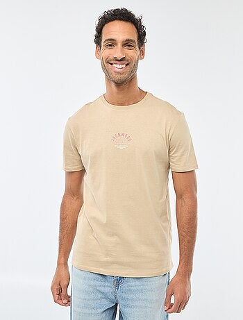 T-shirt de gola redonda e manga curta com estampado