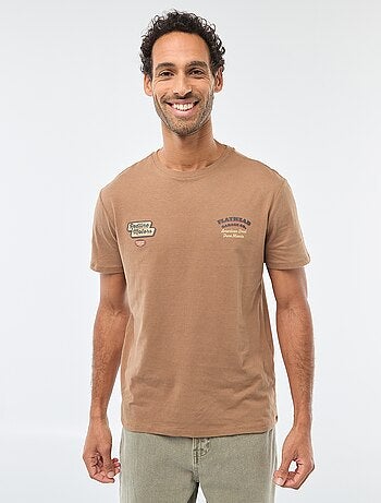 T-shirt de gola redonda e manga curta com estampado