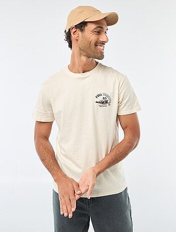 T-shirt de gola redonda e manga curta com estampado