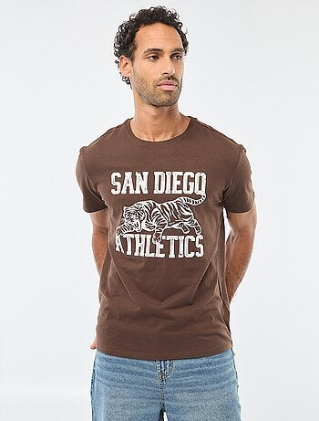 T-shirt de gola redonda e manga curta com estampado