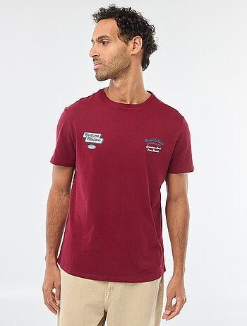 T-shirt de gola redonda e manga curta com estampado