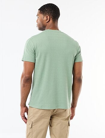 T-shirt de gola redonda e manga curta em favo de mel