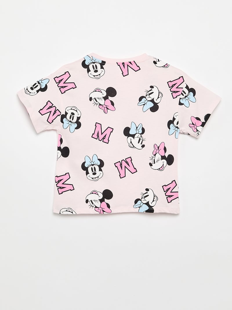 T-shirt de gola redonda e mangas curtas 'Minnie' 'Disney' Rosa - Kiabi