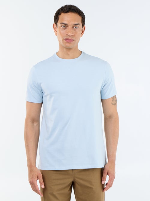 T-shirt de gola redonda em algodão - Tough Cotton™ - Kiabi
