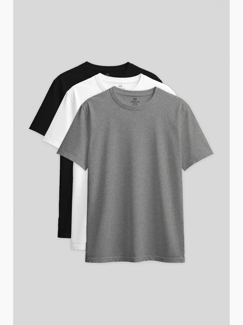 T-shirt de gola redonda em algodão e elastano para mulher tommy - Kiabi