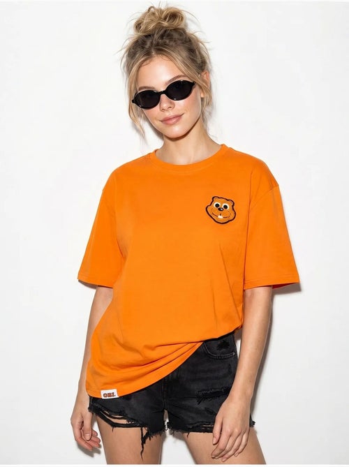 T-shirt de gola redonda em algodão penteado oversized com bordado lucci - Kiabi T-shirt de gola redonda em algodão penteado oversized com bordado lucci - Kiabi