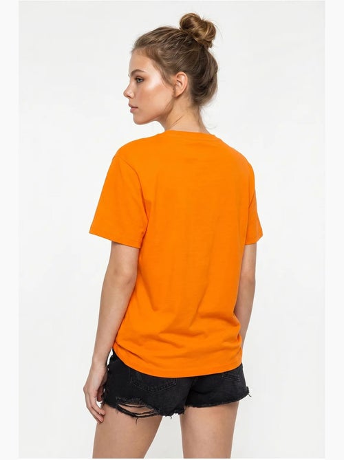 T-shirt de gola redonda em algodão penteado oversized com bordado lucci - Kiabi T-shirt de gola redonda em algodão penteado oversized com bordado lucci - Kiabi