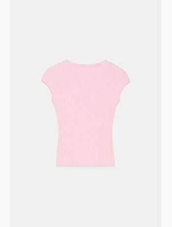 T-shirt de gola redonda em jersey de algodão ajustada dilvin
