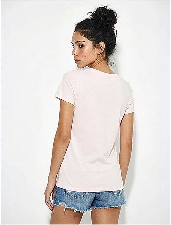 T-shirt de gola redonda estampada com bordado lucci