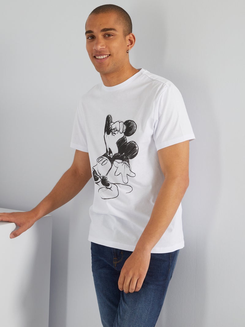T-shirt de gola redonda 'Mickey' Branco - Kiabi