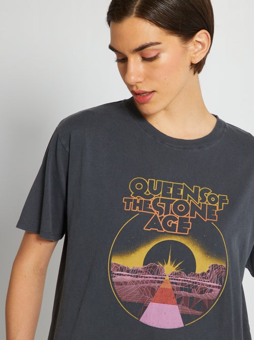 T-shirt de gola redonda 'Queens of the stone age' - Kiabi