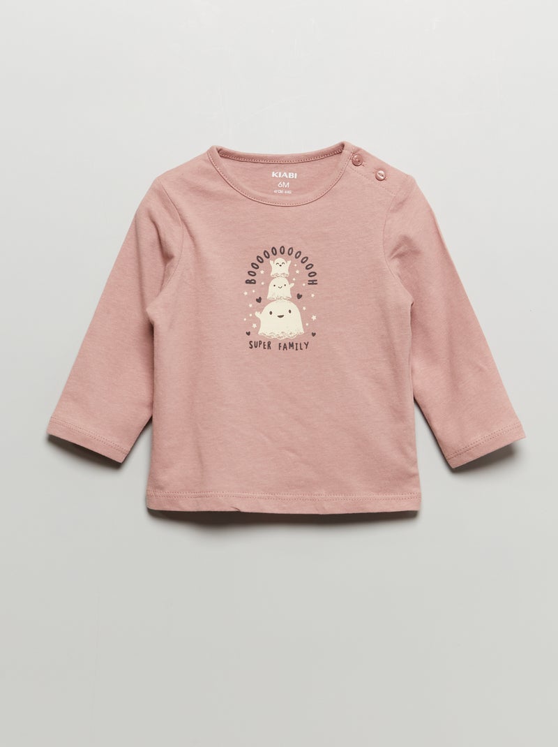 T-shirt de gola redonda ROSA - Kiabi