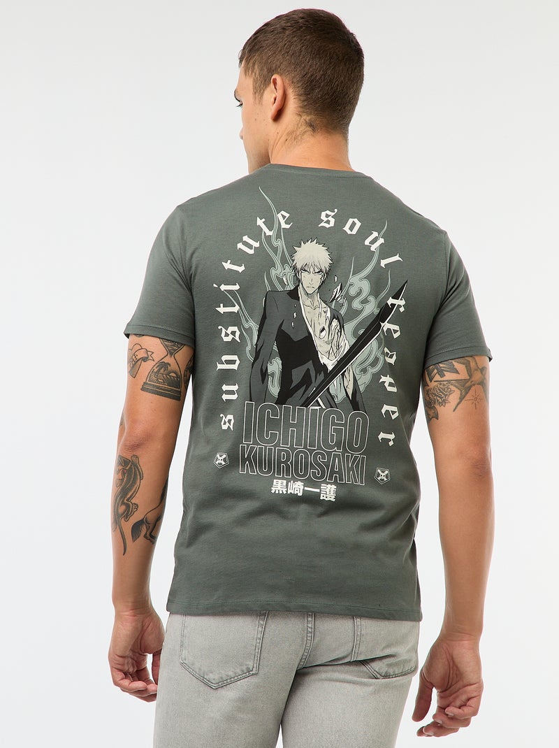 T-shirt de gola redonda 'Sahinler' 'Bleach' em algodão Caqui - Kiabi