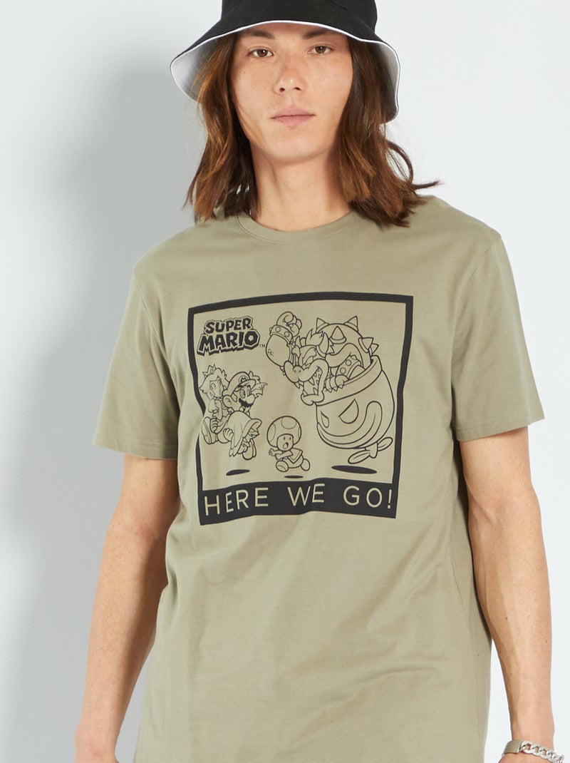 T-shirt de gola redonda 'Super Mário' VERDE - Kiabi