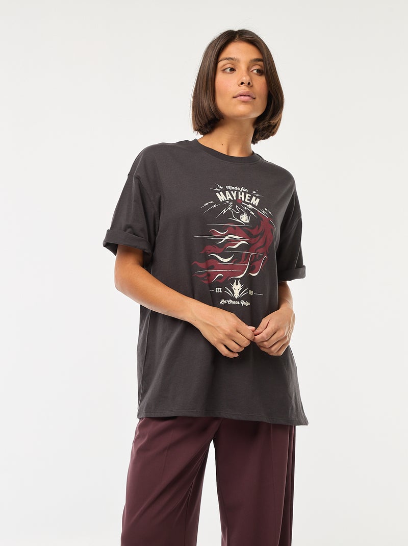 T-shirt de gola redonda 'Vilões' da 'Disney' Preto - Kiabi