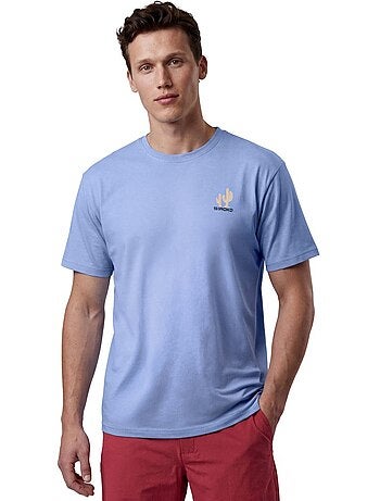 T-shirt de gravel de algodão manga curta homem