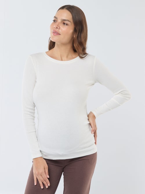 T-shirt de grávida canelada - Kiabi