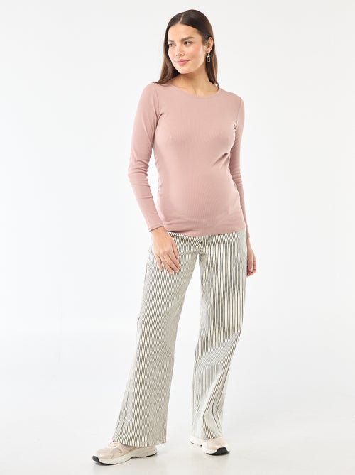 T-shirt de grávida canelada - Kiabi