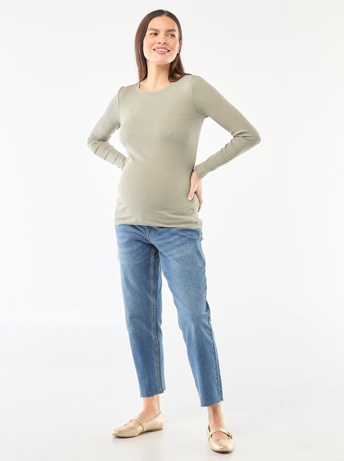 T-shirt de grávida canelada - Kiabi