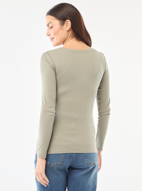 T-shirt de grávida canelada - Kiabi