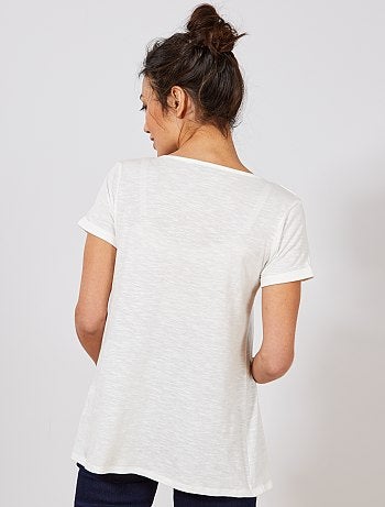 T-shirt de grávida com bordado inglês - Kiabi