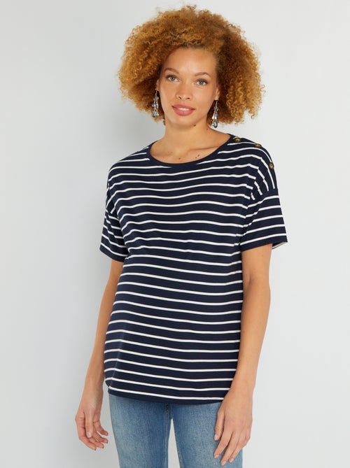 T-shirt de grávida com gola redonda - Kiabi