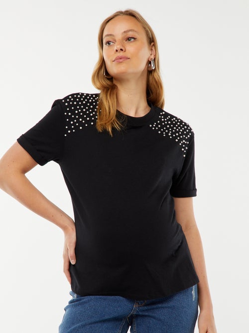 T-shirt de grávida com pérolas - Kiabi