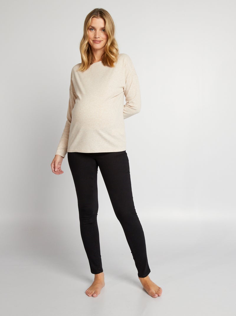 T-shirt de grávida com tecido de camisola BEGE - Kiabi