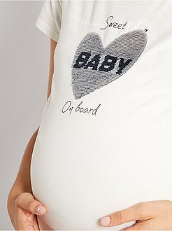 T-shirt de grávida de conceção ecológica - Kiabi