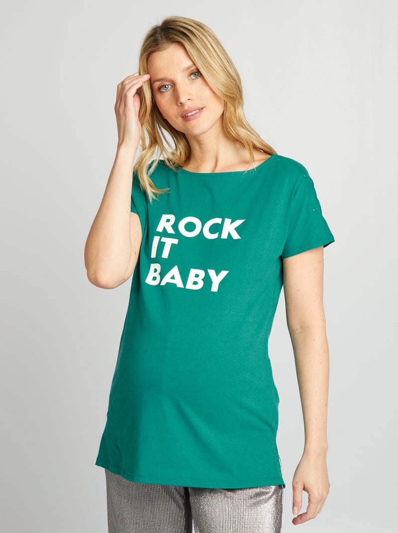 T-shirt de grávida e de amamentação AZUL - Kiabi